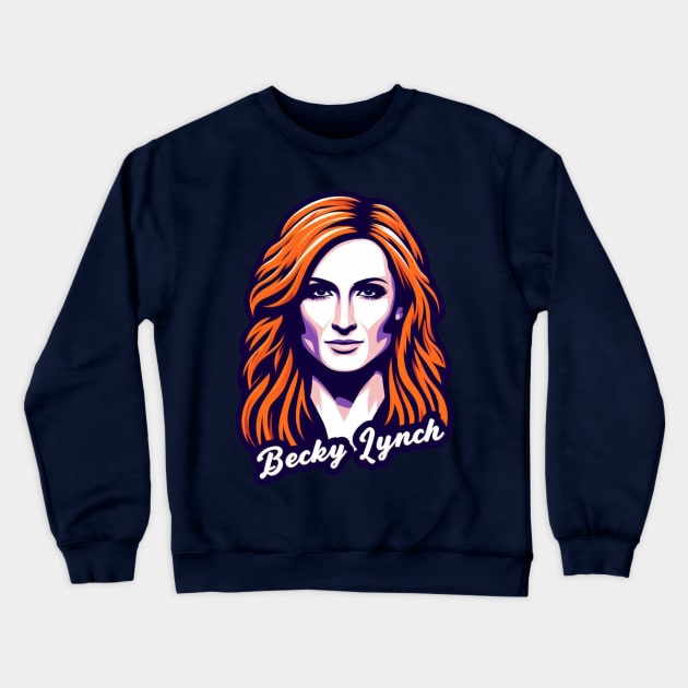 Becky Lynch Portrait Crewneck Sweatshirt by Tiger Mountain Design Co.